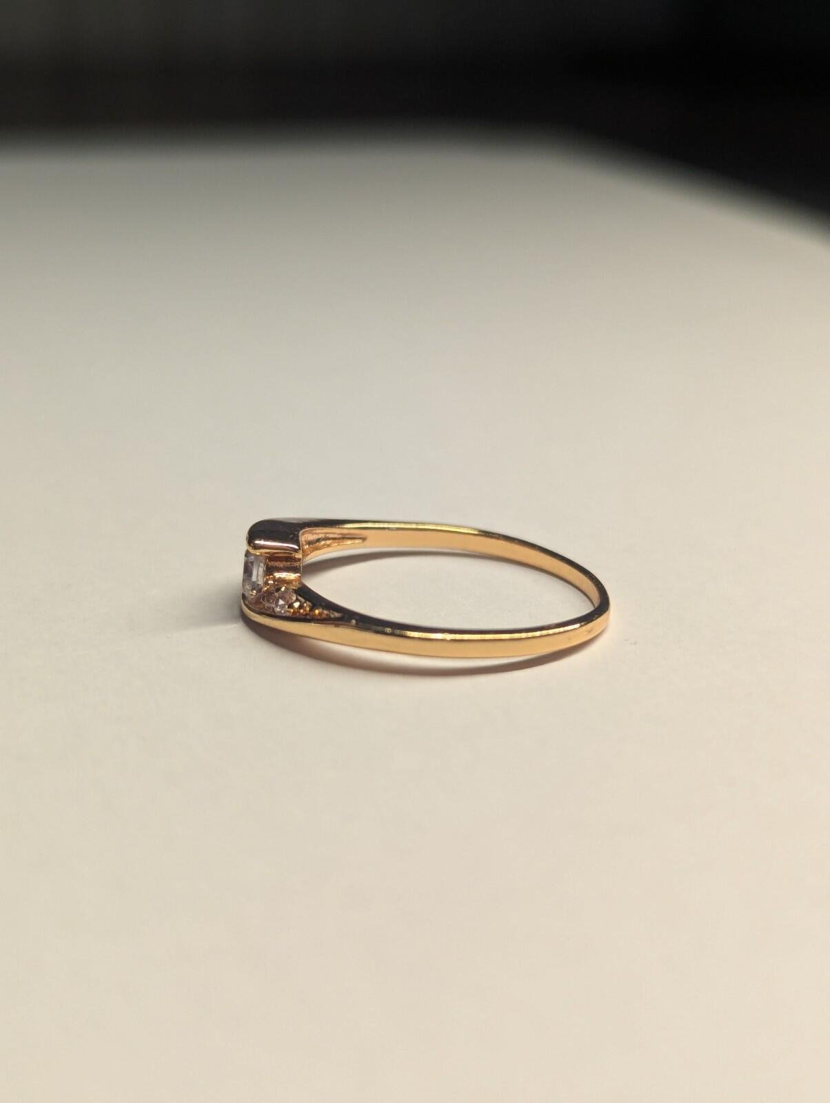 Costume Jewellery Rose Gold Tone With CZ Stones Ring Size R 1/2 - Image 7