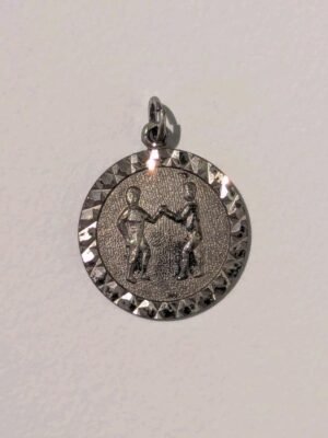 Vintage Sterling Silver Gemini Twins Zodiac Pendant | Zodiac Gemini Twins