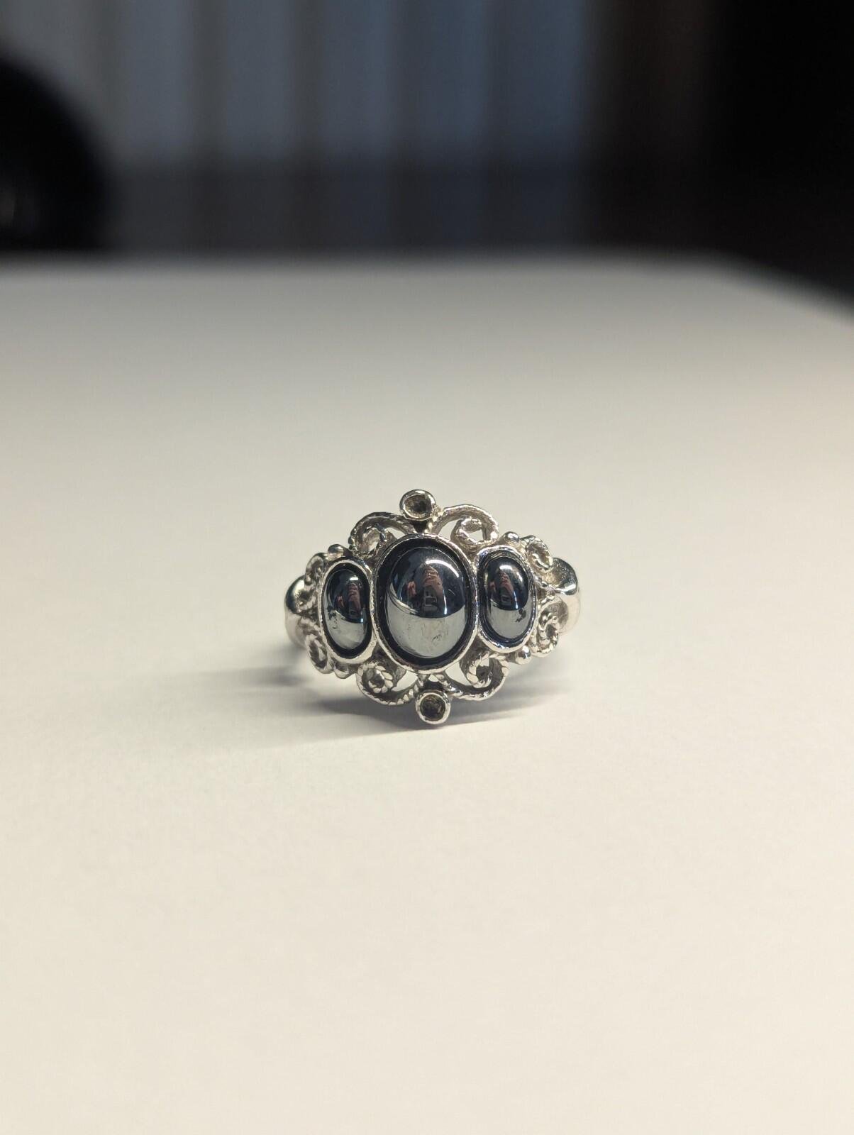 Costume Jewellery Silver Tone Reflective Ring | Size K-L