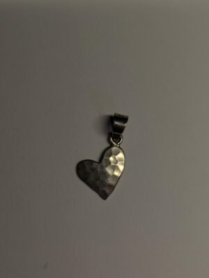 Vintage Sterling Silver Hand Hammered Heart Pendant | 925 Silver