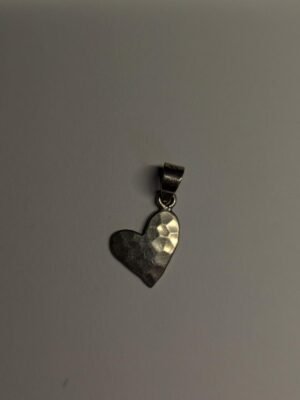Vintage Sterling Silver Hand Hammered Heart Pendant | 925 Silver