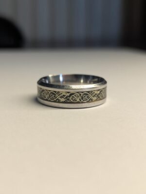 Costume Jewellery Silver And Gold Tone Large Band Style Ring | Size Z 1/2