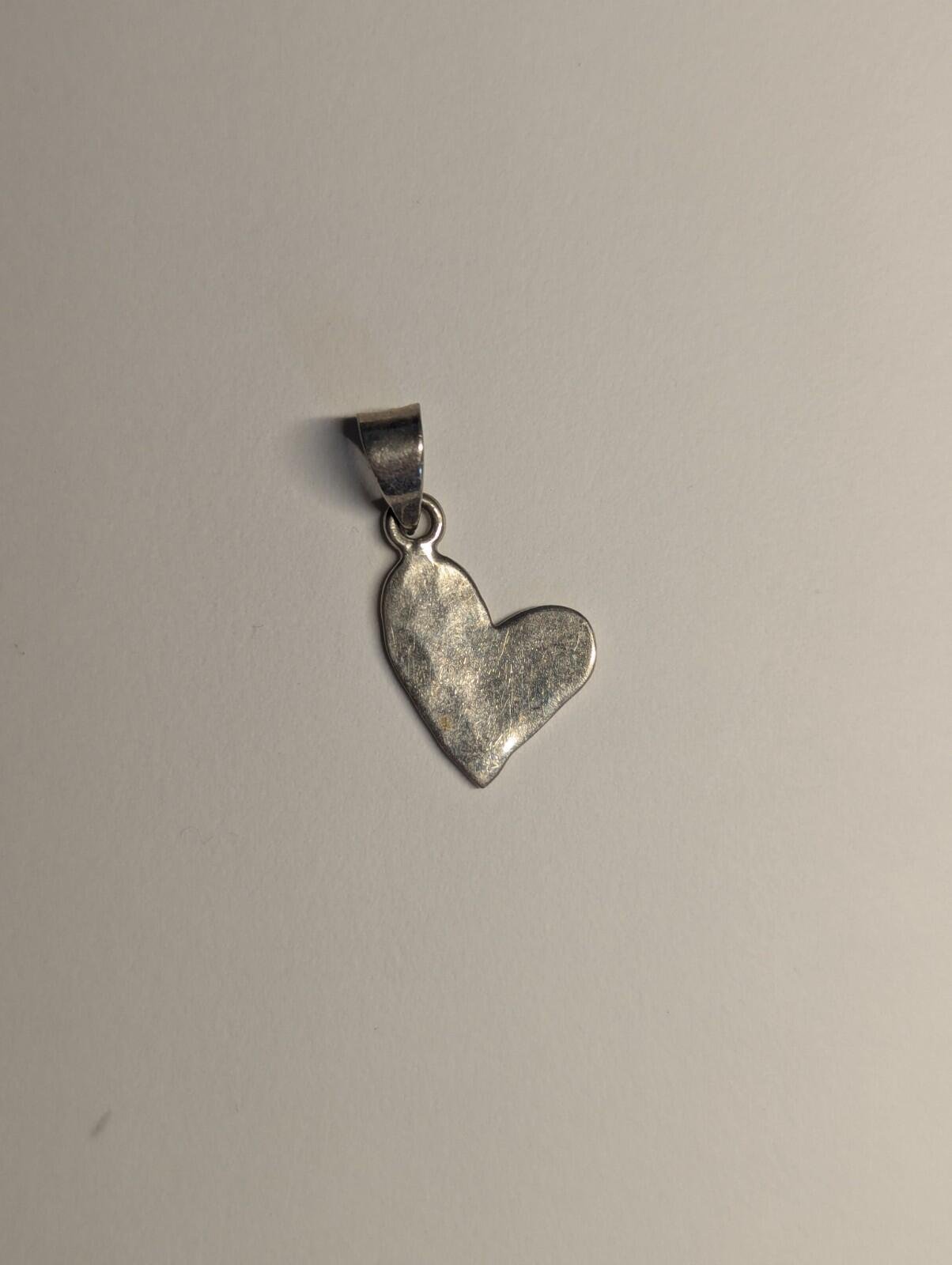 Vintage Sterling Silver Hand Hammered Heart Pendant | 925 Silver - Image 4