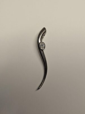 Vintage Sterling Silver Horn Type Pendant With CZ Stone | 925 Silver