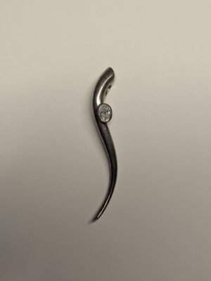 Vintage Sterling Silver Horn Type Pendant With CZ Stone | 925 Silver