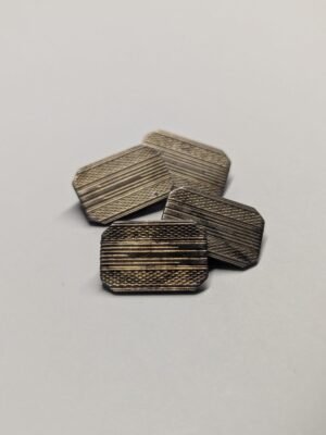 Vintage Sterling Silver Textured Mens Cuff Links | 925 Silver