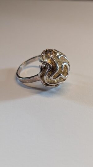 Vintage Sterling Silver Flower Statement Ring | Size P | 925 Silver