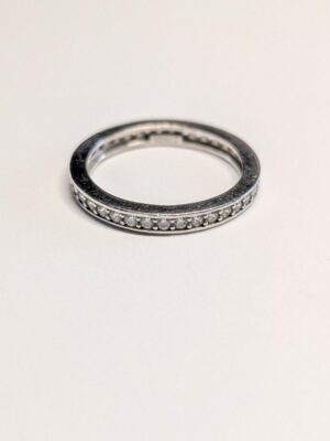 Vintage Sterling Silver CZ Channel Set Ring | Size L 1/2 | 925 Silver