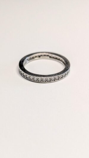 Vintage Sterling Silver CZ Channel Set Ring | Size L 1/2 | 925 Silver