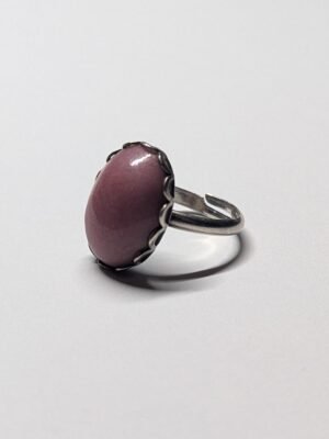 Vintage Sterling Silver Rhodonite Ring | Size L 1/2 (Resizable See Pics) | 925