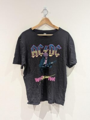 Vintage Style ACDC Who Made Who Black T Shirt | Size Large