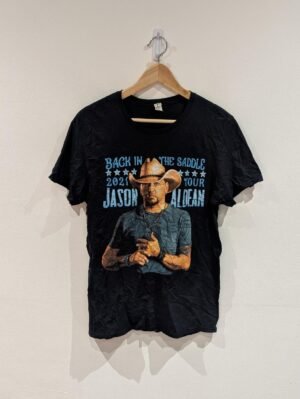 Vintage Style Jason Aldean Back In The Saddle Tour T Shirt Size Medium