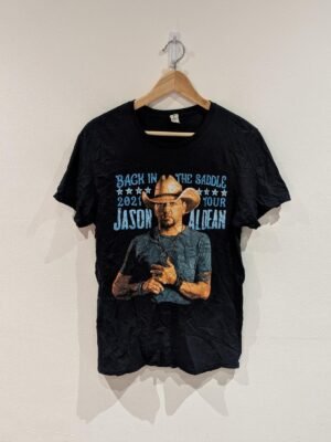 Vintage Style Jason Aldean Back In The Saddle Tour T Shirt Size Medium