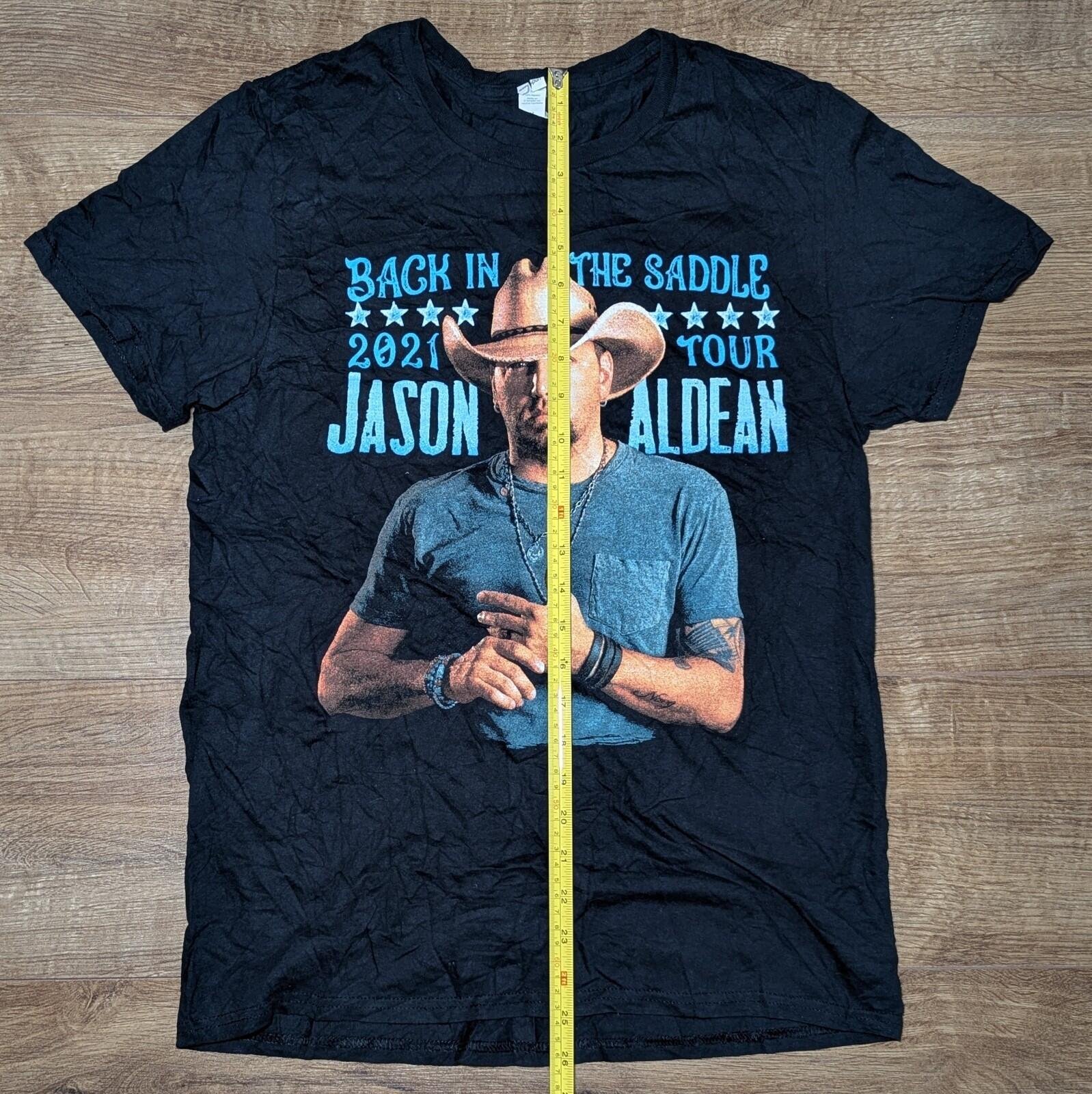 Vintage Style Jason Aldean Back In The Saddle Tour T Shirt Size Medium - Image 4