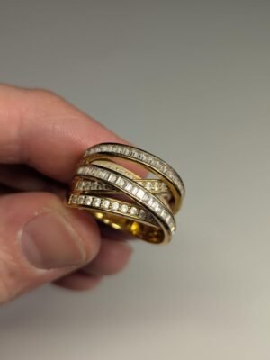 Vintage Sterling Silver Gold Tone DQCZ Ring | Size P | 925 Silver