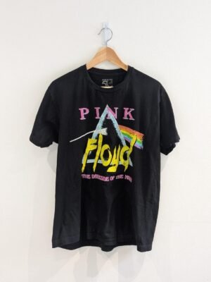 Vintage Style Pink Floyd The Darkside Of The Moon Black T Shirt Size Large