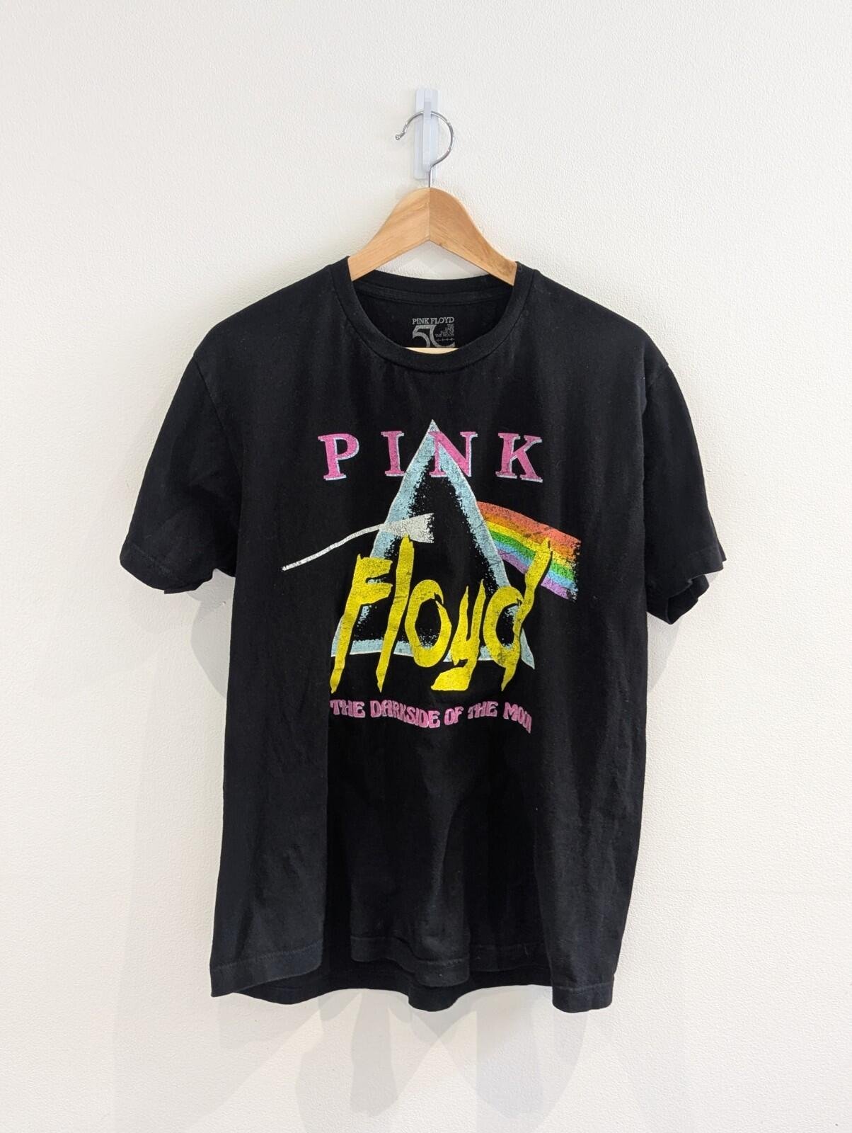 Vintage Style Pink Floyd The Darkside Of The Moon Black T Shirt Size Large