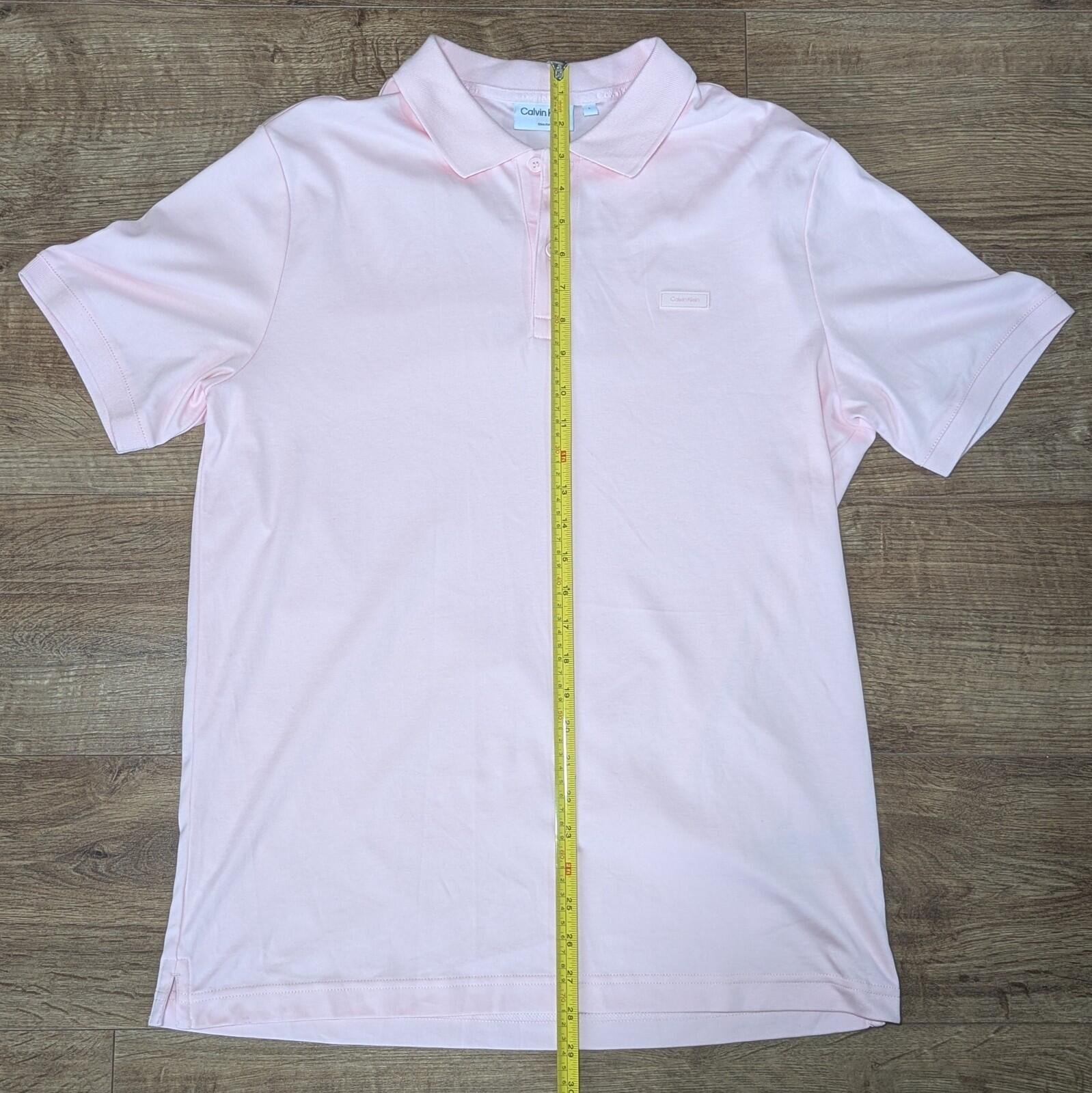 Calvin Klein Smooth Cotton Slim Polo Shirt in Marys Rose | Size Large - Image 7