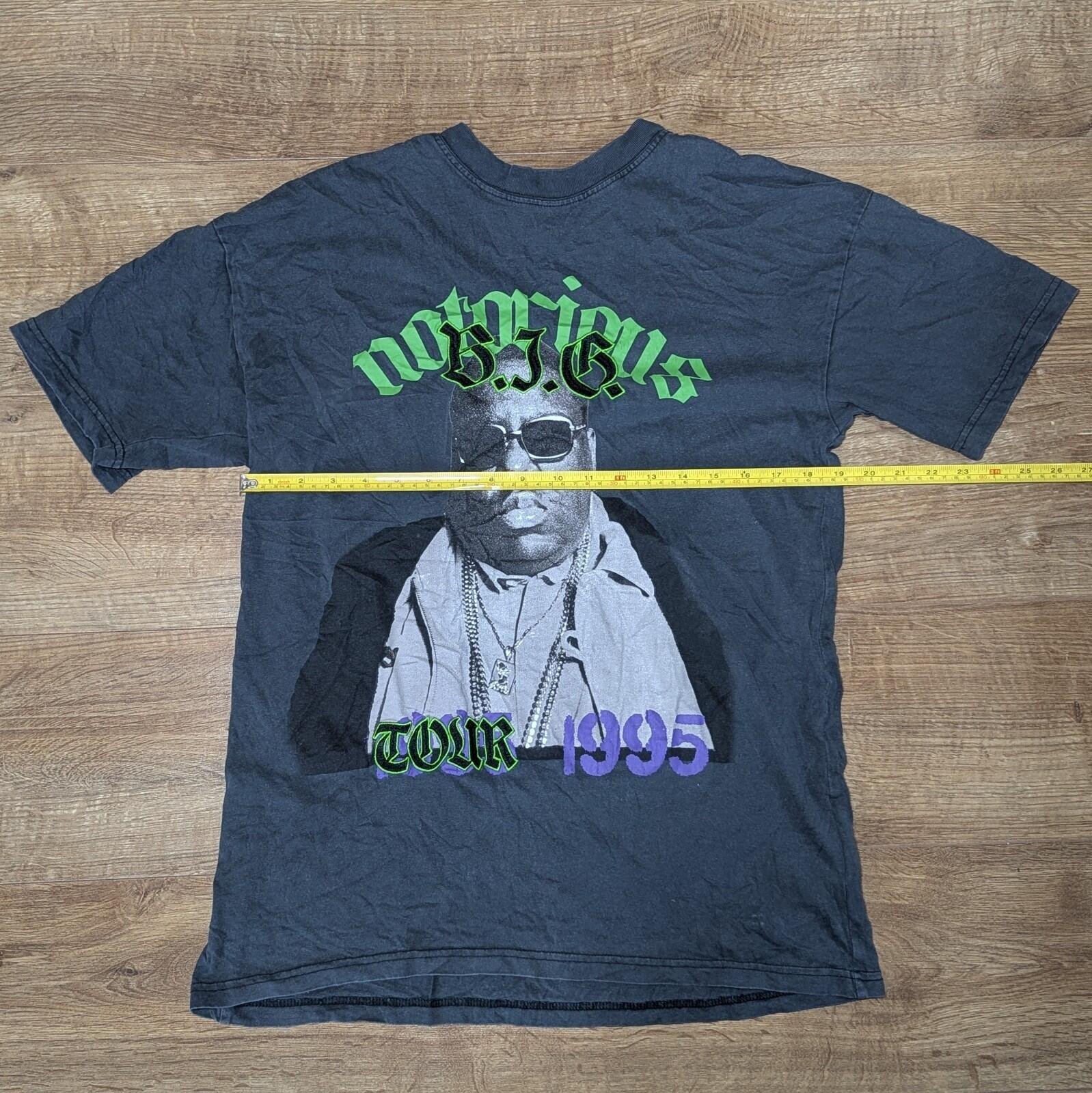 Vintage Style Notorious B.I.G 1995 Tour Grey T Shirt Size X Small - Image 4