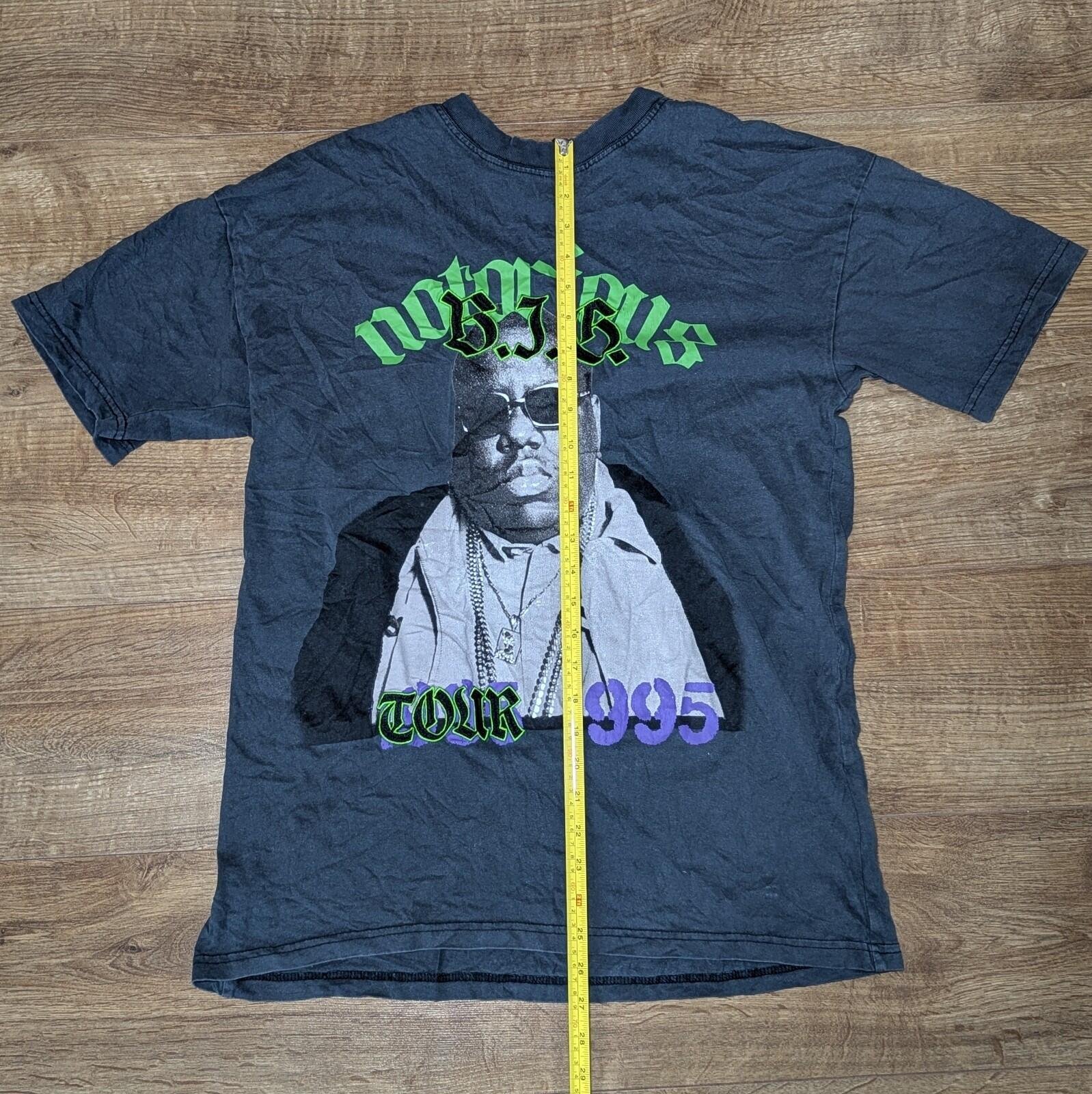Vintage Style Notorious B.I.G 1995 Tour Grey T Shirt Size X Small - Image 5