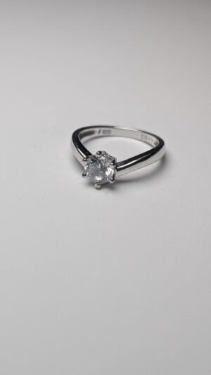 Vintage Sterling Silver Solitaire Wishbone Gemstone Ring | Size N 1/2 | 925