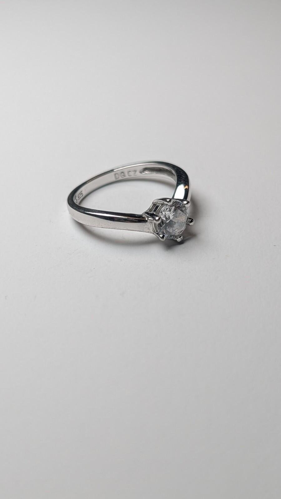 Vintage Sterling Silver Solitaire Wishbone Gemstone Ring | Size N 1/2 | 925 - Image 3