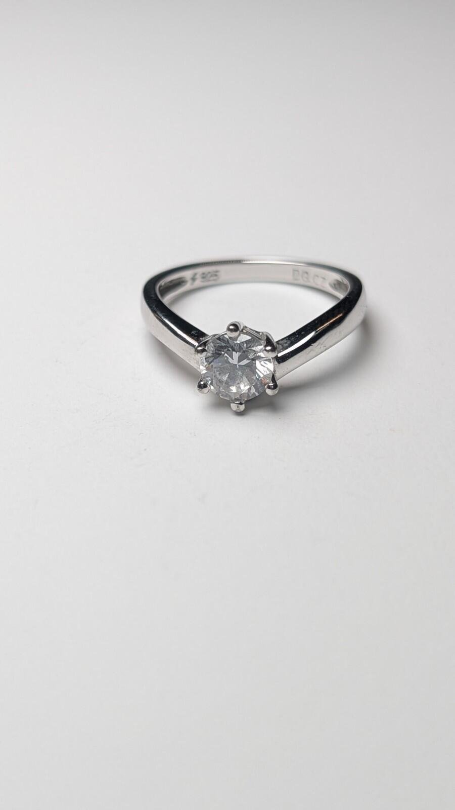 Vintage Sterling Silver Solitaire Wishbone Gemstone Ring | Size N 1/2 | 925 - Image 4