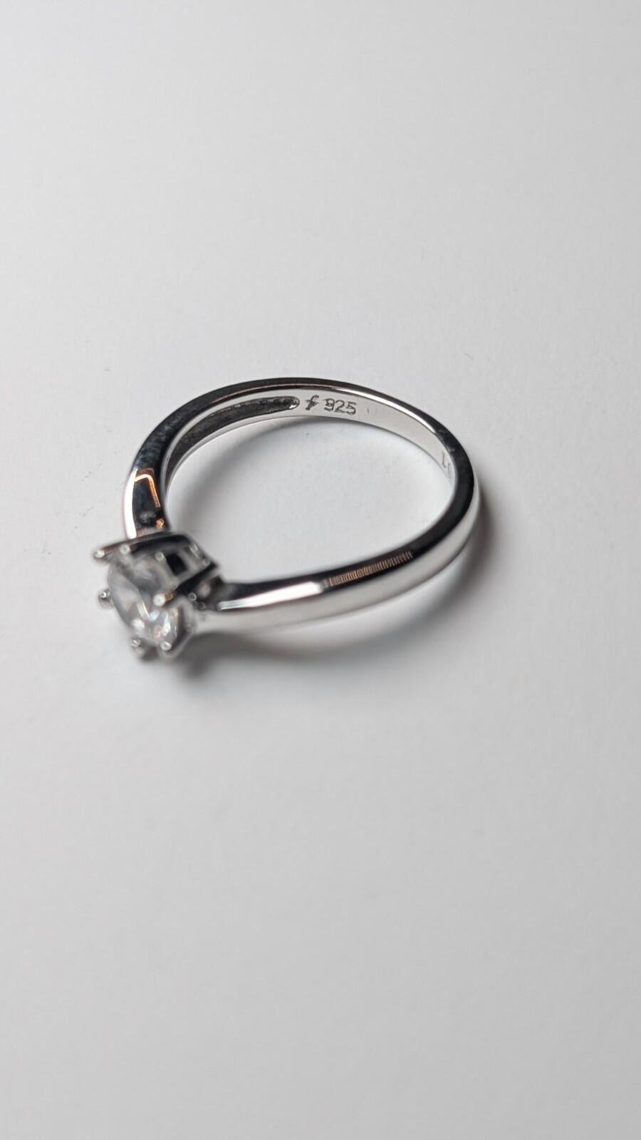 Vintage Sterling Silver Solitaire Wishbone Gemstone Ring | Size N 1/2 | 925 - Image 5