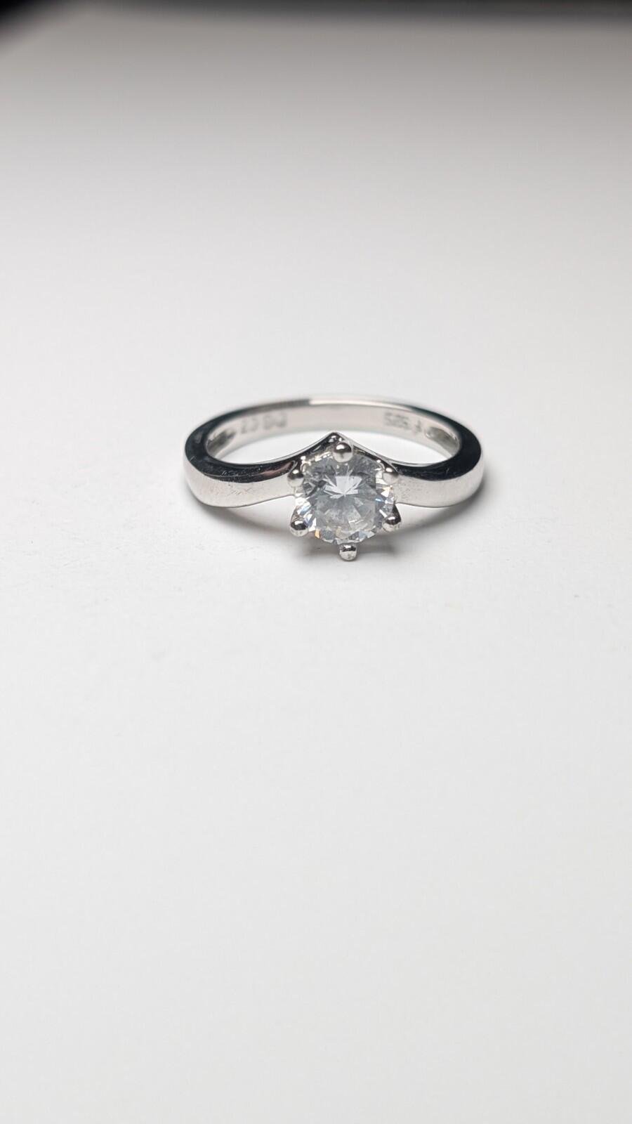 Vintage Sterling Silver Solitaire Wishbone Gemstone Ring | Size N 1/2 | 925 - Image 6
