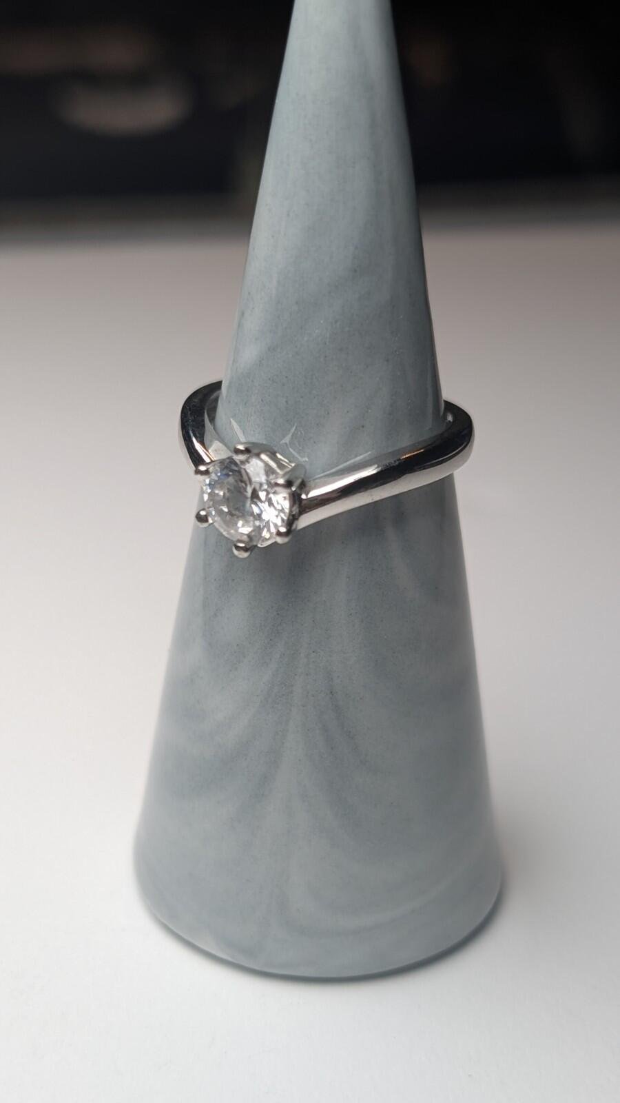 Vintage Sterling Silver Solitaire Wishbone Gemstone Ring | Size N 1/2 | 925 - Image 7