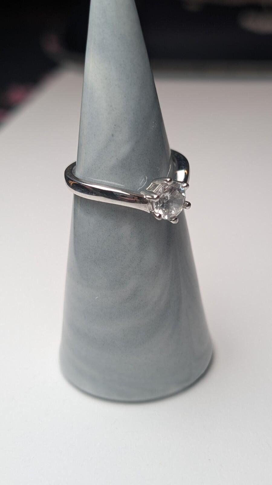 Vintage Sterling Silver Solitaire Wishbone Gemstone Ring | Size N 1/2 | 925 - Image 9