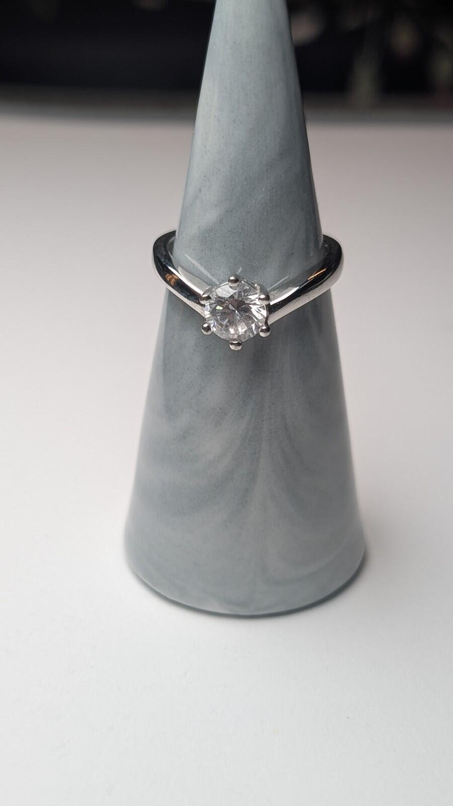 Vintage Sterling Silver Solitaire Wishbone Gemstone Ring | Size N 1/2 | 925 - Image 10