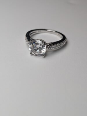 Vintage Sterling Silver CZ Stone Ring | Size J 1/2 | 925 Silver
