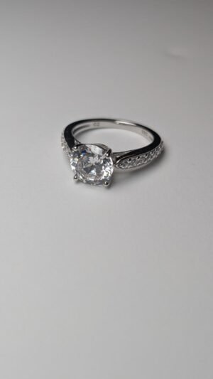 Vintage Sterling Silver CZ Stone Ring | Size J 1/2 | 925 Silver