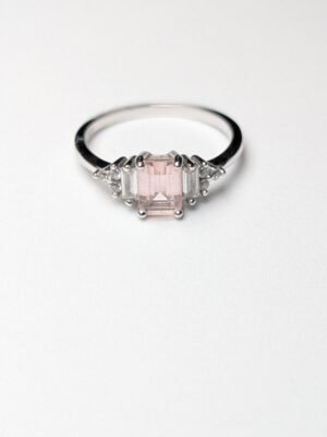 Vintage Sterling Silver Pink Gemstone Ring | Size Q | 925