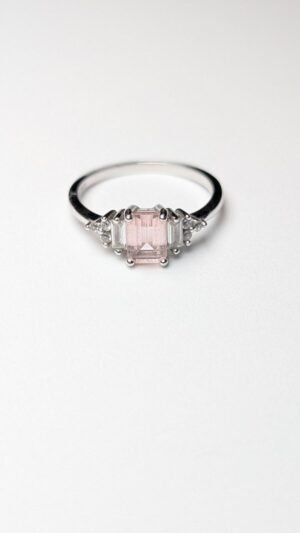 Vintage Sterling Silver Pink Gemstone Ring | Size Q | 925