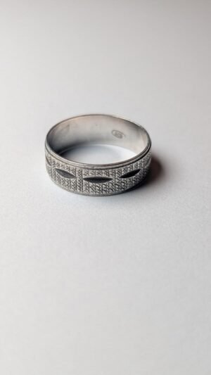 Vintage Sterling Silver Textured Band | Size N 1/2 | 925 Silver