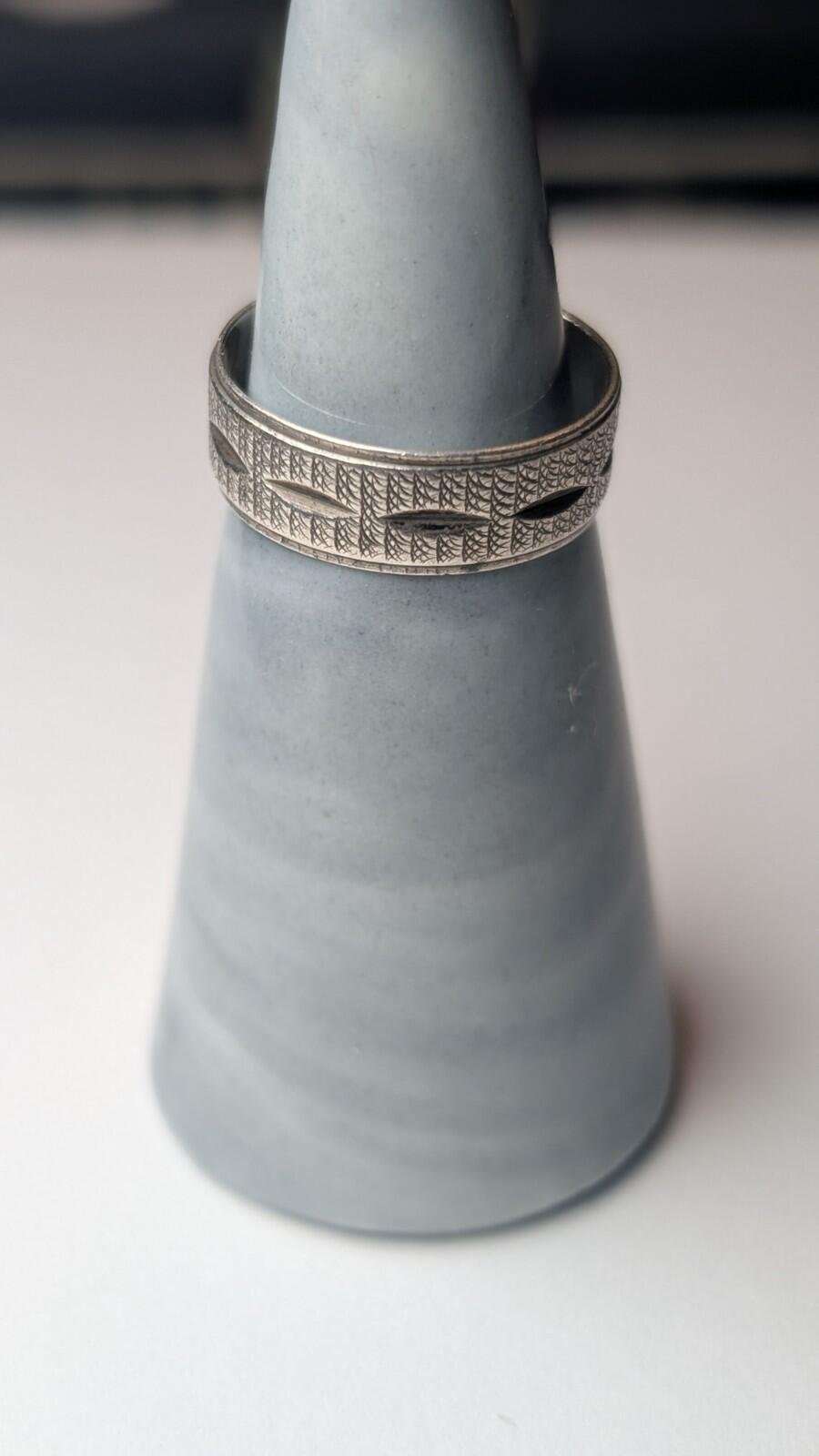 Vintage Sterling Silver Textured Band | Size N 1/2 | 925 Silver - Image 3