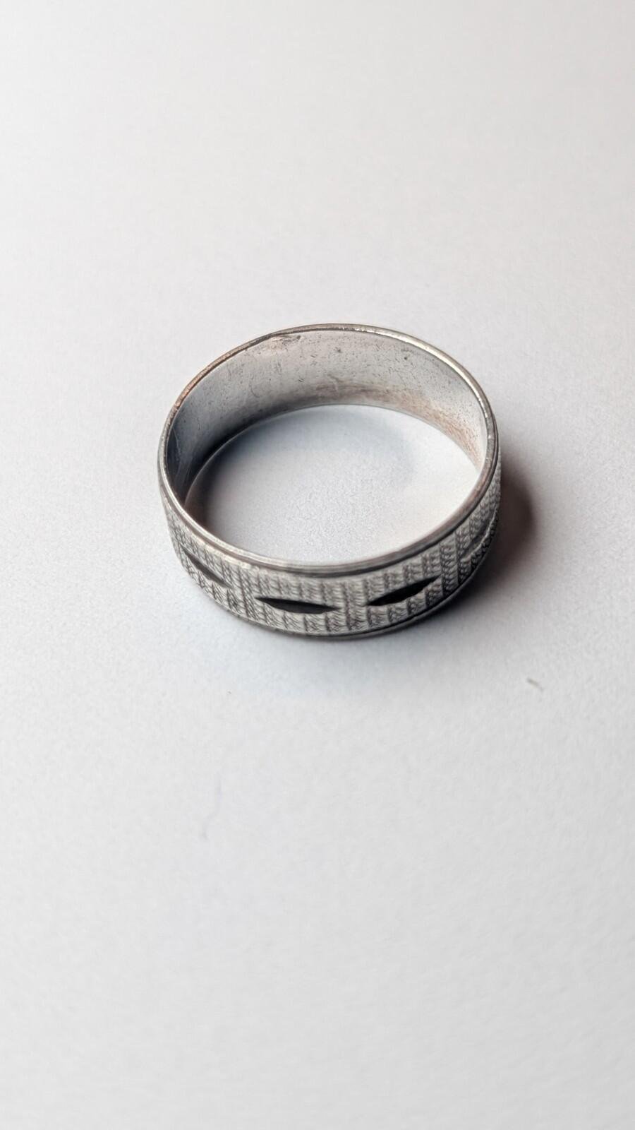 Vintage Sterling Silver Textured Band | Size N 1/2 | 925 Silver - Image 4