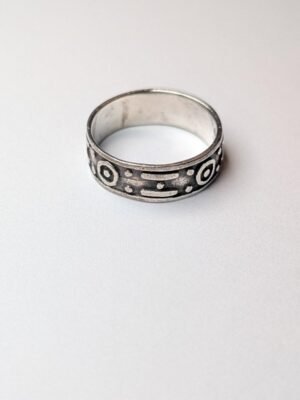 Sterling Silver Pattern Band Ring | Size Q 1/2 | 925 Silver