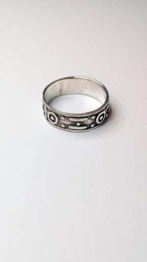 Sterling Silver Pattern Band Ring | Size Q 1/2 | 925 Silver