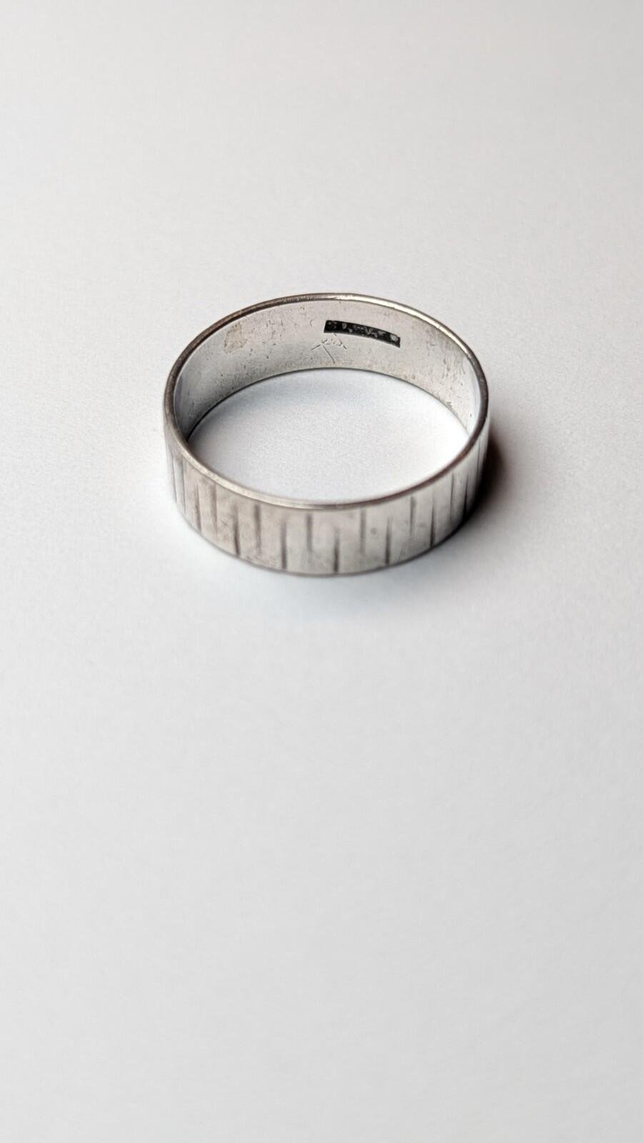 Vintage Sterling Silver Textured Tree Band | Size O | 925 Silver - Image 4