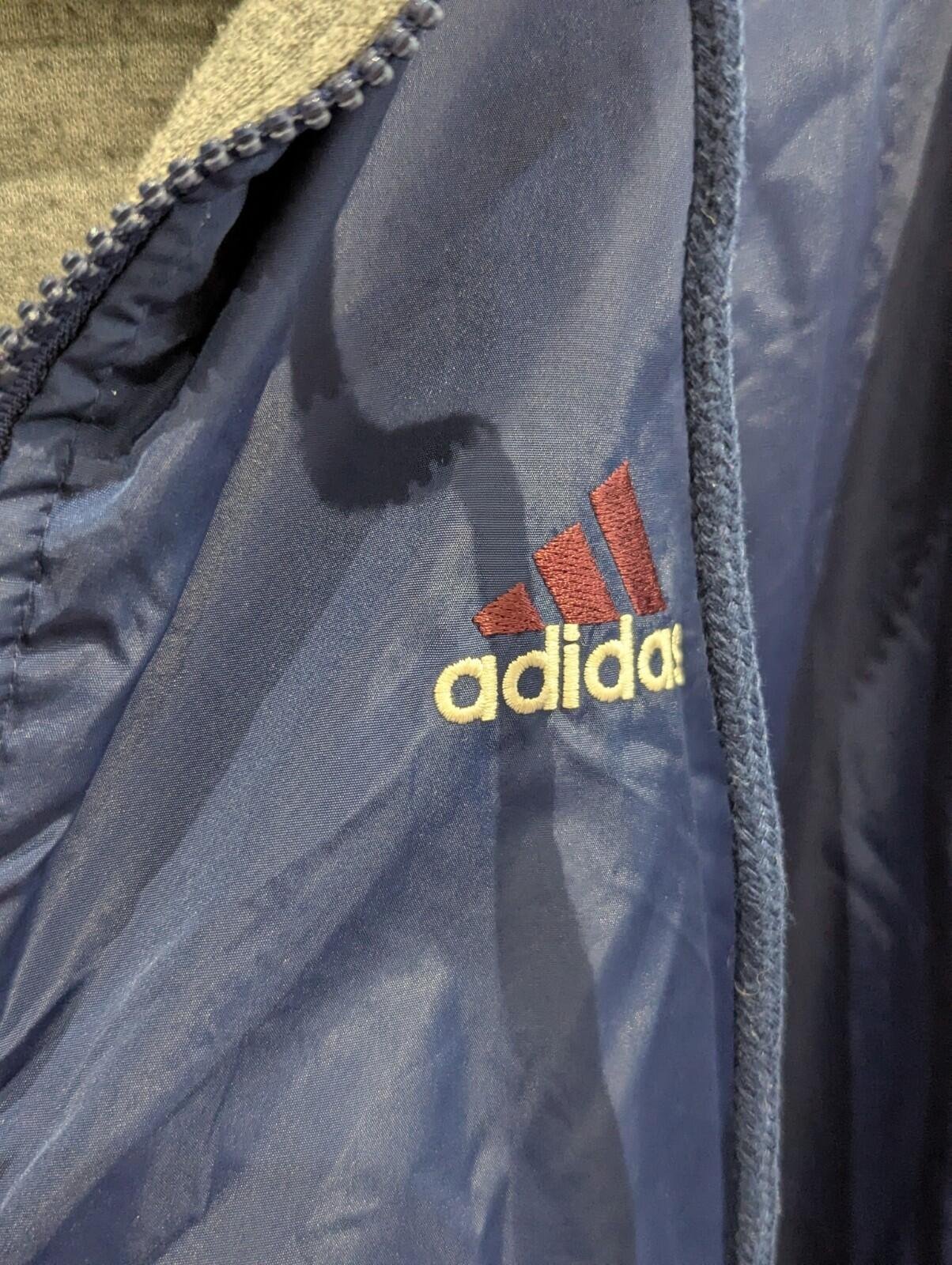 Vintage Adidas Mens Thick Warm Jacket Dark Blue Size Extra Large XL Full Zip 90s - Image 3