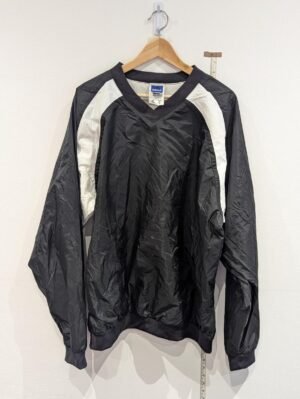 Vintage Adidas Windbreaker Mens Jacket Black and White Size Large 90s Retro Logo