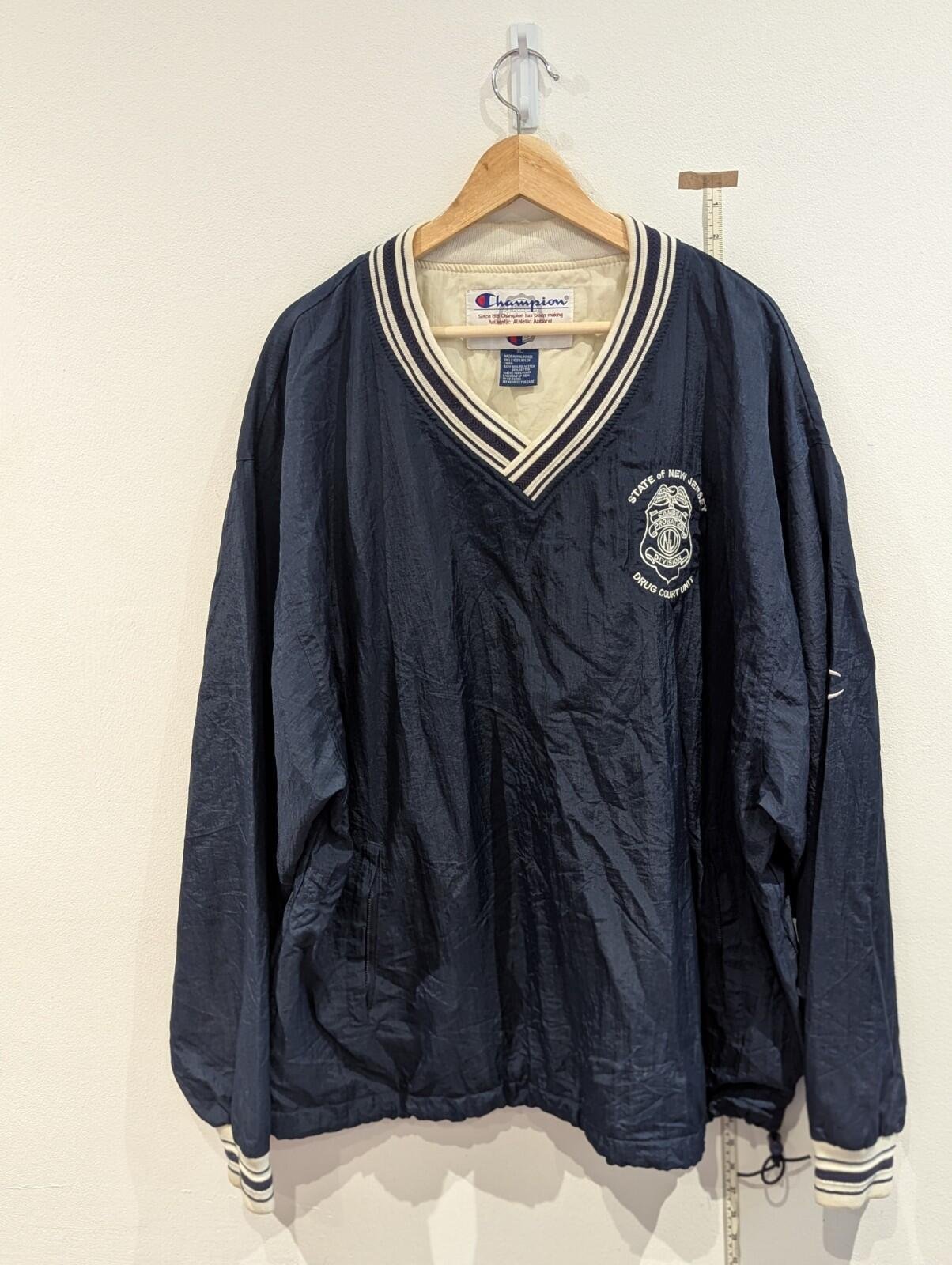 Vintage Champion Windbreaker Jacket State Of New Jersey Camden Size Extra Large