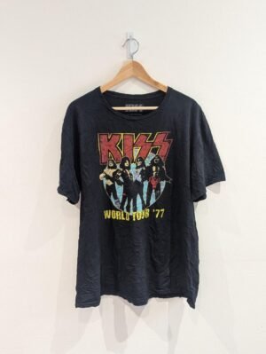 Vintage Style KISS World Tour 1977 Black T Shirt XX Large