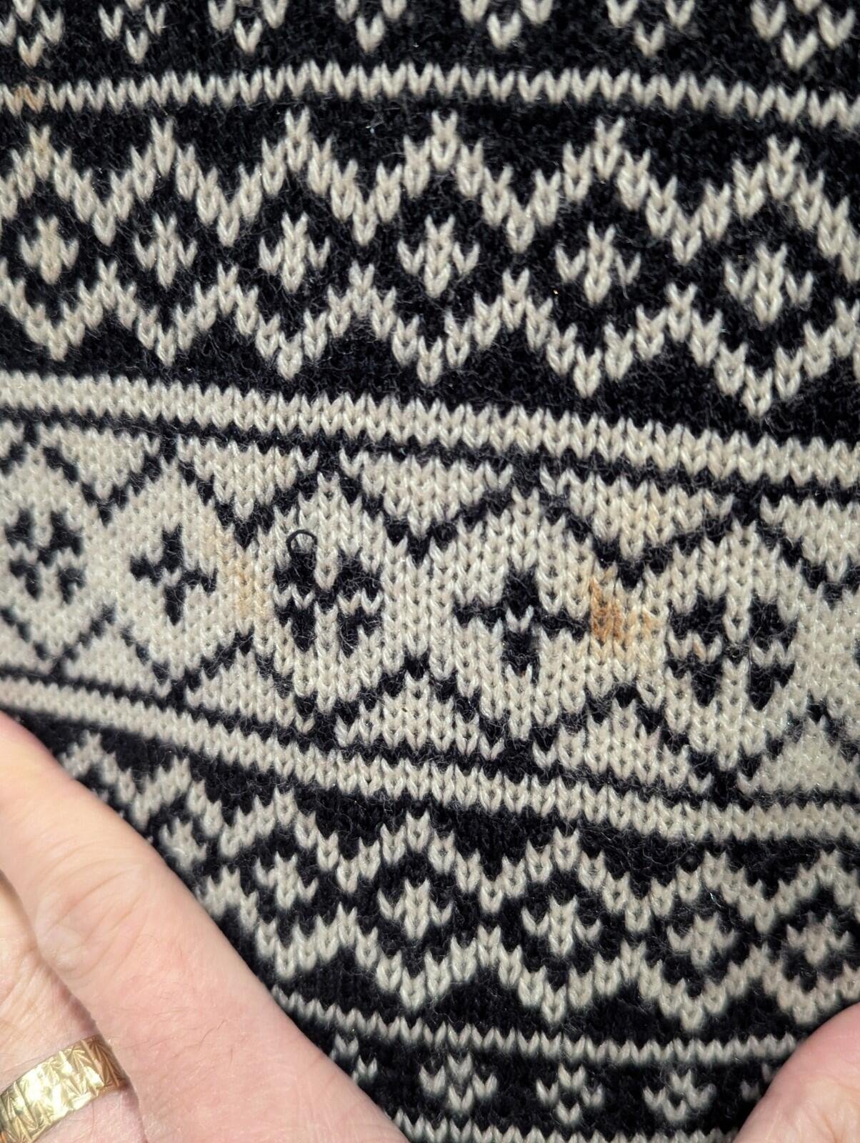 Vintage F&F Knitware Mens Cardigan Sweater Dark Blue and White Size Extra Large XL - Image 5