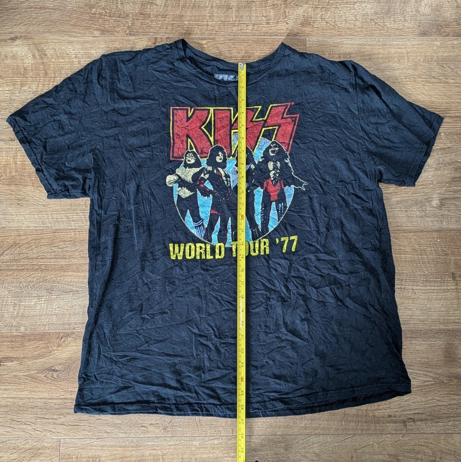 Vintage Style KISS World Tour 1977 Black T Shirt XX Large - Image 5