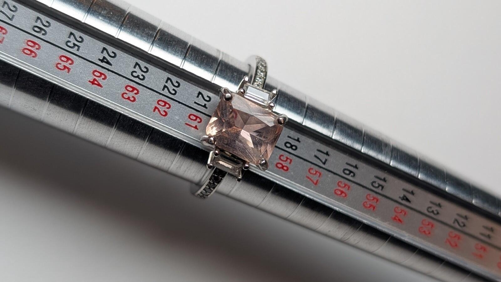Vintage Sterling Silver Pink And Clear Gemstone Ring | Size S - Image 8