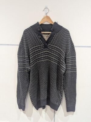 Vintage Kings Road Mens Dark Blue Jumper Cardigan Double Extra Large XXL